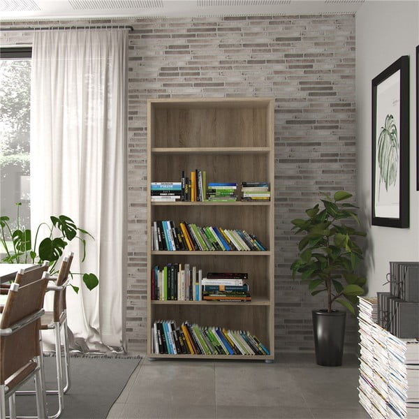 Модулна етажерка за книги в дъбов декор в естествен цвят 89x189 cm Prima - Tvilum-image-1