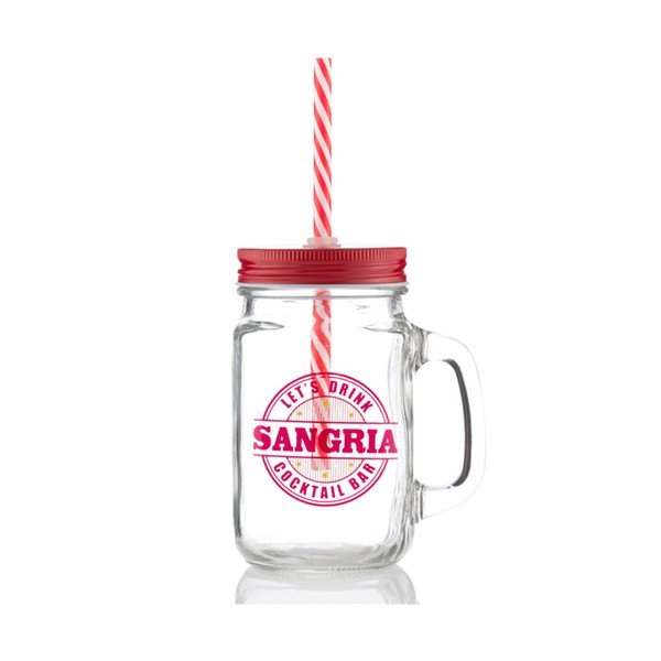 Чаша с капак и сламка Sangría, 450 ml - InnovaGoods