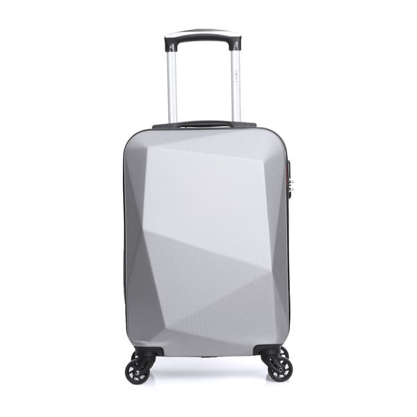 Cestovní kufr ve stříbrné barvě na kolečkách Hero Diamond, 30 l