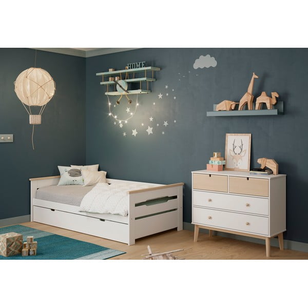 Бял нисък скрин за деца 100x81 cm Estefania - Marckeric-image-1