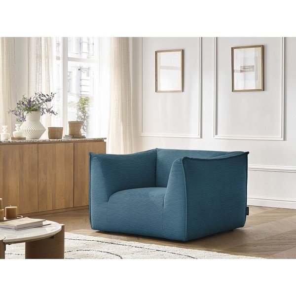 Синьо  кресло от рипсено кадифе Giorgia – Bobochic Paris-image-1