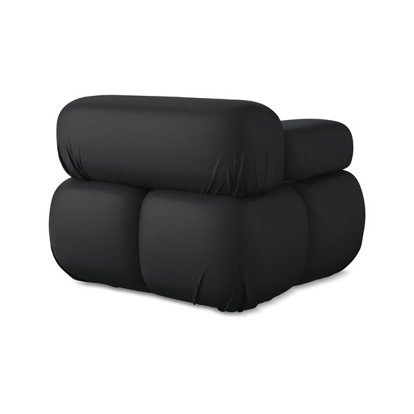 Черен модул за диван от изкуствена кожа (ляв ъгъл) Lokua – Makamii-image-4