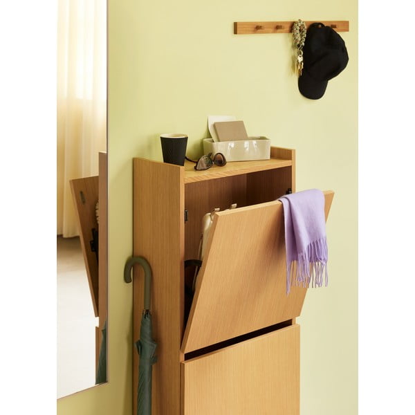 Стенна закачалка от декор от дъб  в естествен цвят 60 cm Cosplay – Hübsch-image-1