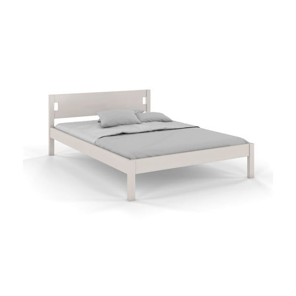 Двойно легло от борова дървесина 140x200 см в бял цвят Laxbaken - Skandica