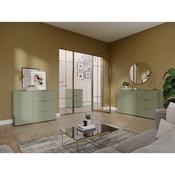 Зелено матово шкафче 68x98x40 cm Savoca – Germania-image-1