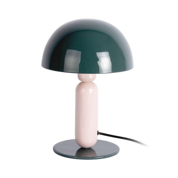 Тъмнозелена/светлорозова метална настолна лампа (височина 30 cm) Firenze round – Leitmotiv