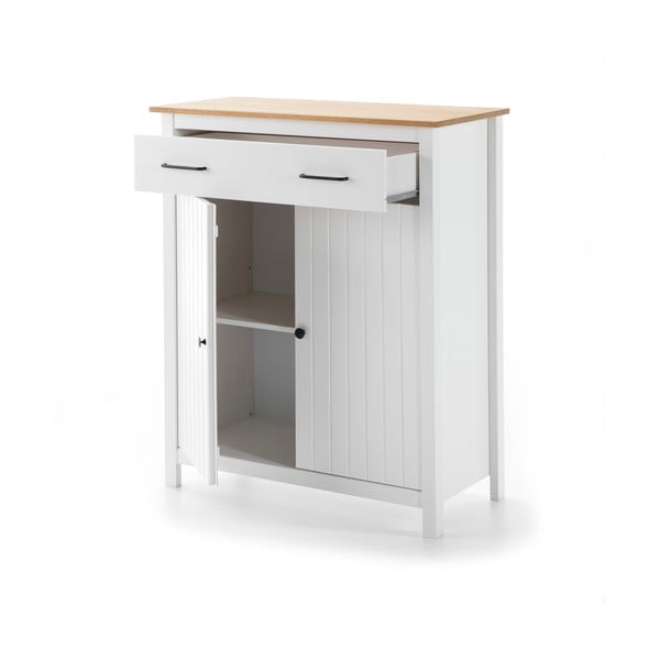 Бял висок скрин от масивен бор 90x110 cm Miranda – Marckeric-image-3