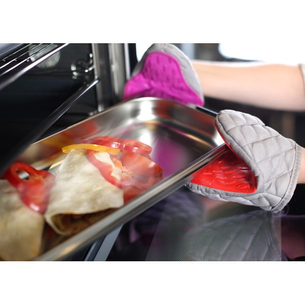 Червено-сива памучна хавлия със силикон Hot Touch - Vialli Design-image-2