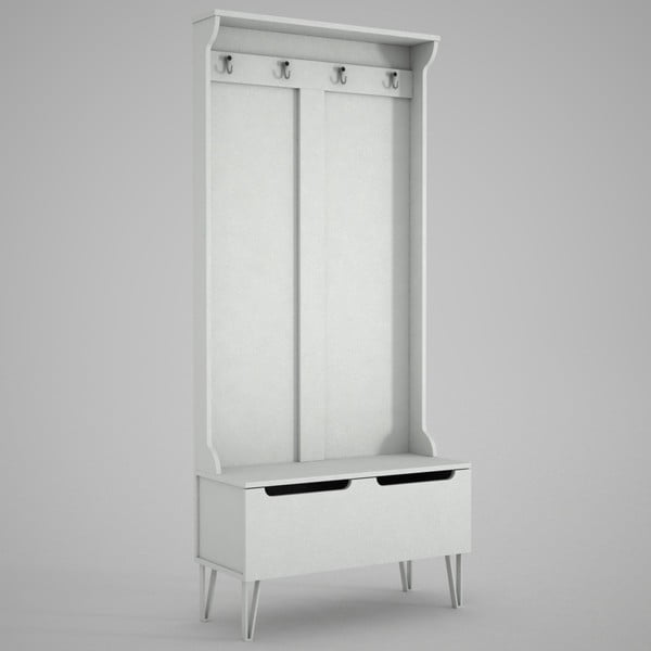 Бял гардероб с огледало Ratto Floria - Tera Home