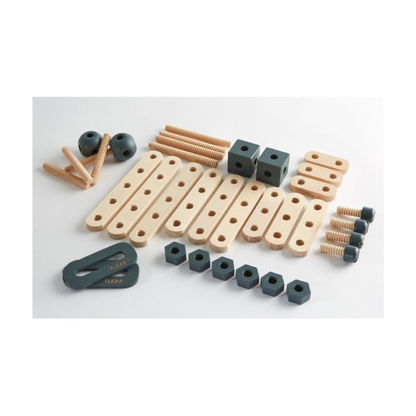 Детски комплект от дървени части Кутия за инструменти за игра - Flexa