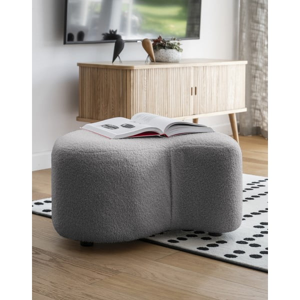 Сива табуретка от плат букле Miuf - Miuform-image-1