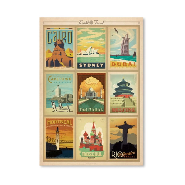 Плакат Светът, 42 x 30 cm - Americanflat