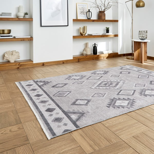 Сива пътека със смес от памук подходяща за пране 60x170 cm Whisper – Think Rugs-image-2