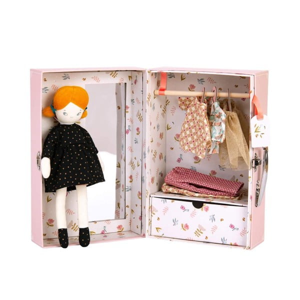 Комплект за обличане с кукла в куфар Little Parisian - Moulin Roty