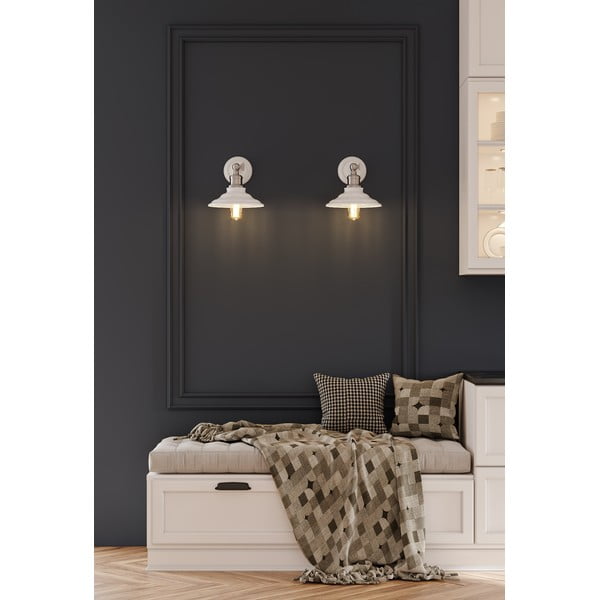 Бяла стенна лампа ø 21 cm Loret – GTV-image-1