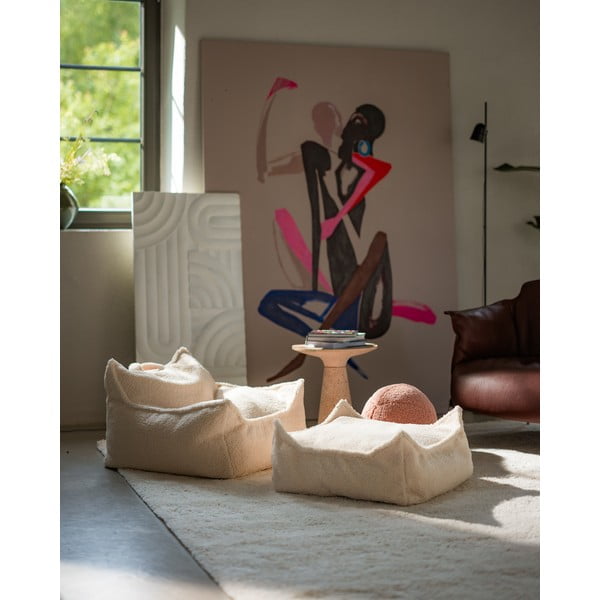 Кремав детски пуф от букле Chair – Wigiwama-image-4
