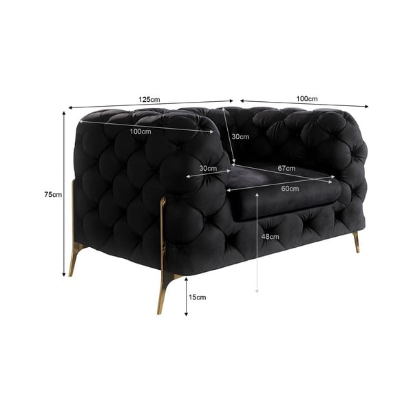 Черно кадифено кресло Chelsea Bis – Ropez-image-4