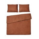 Кестеняво кафяво спално бельо за двойно легло от измит памук , 200 x 220 cm - Bonami Selection