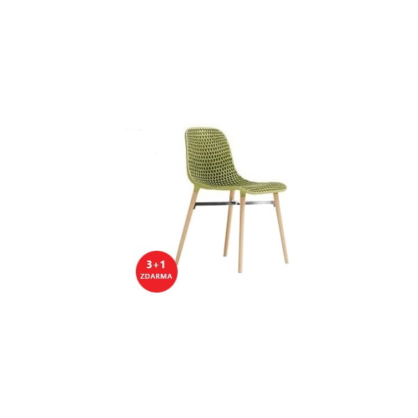 Set židlí Next 3+1 zdarma, zelená