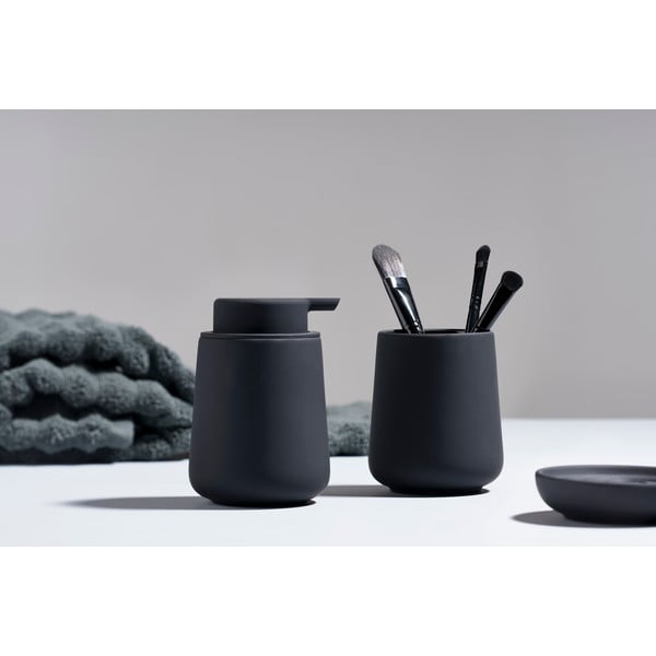Черна порцеланова чаша за четки за зъби Nova One - Zone-image-1