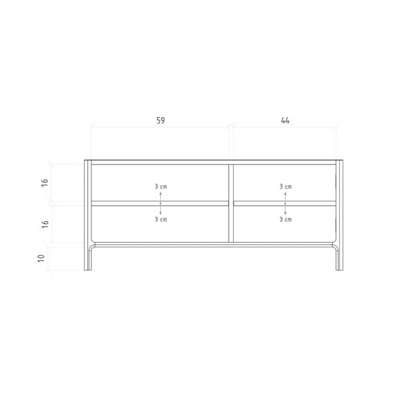 Маса за телевизор от масивен дъб в естествен цвят  111x48 cm Twig – The Beds-image-4