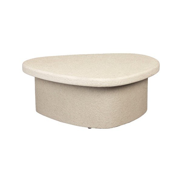 Бежова масичка за кафе от имитация на мрамор 49x74 cm Veda – Dutchbone