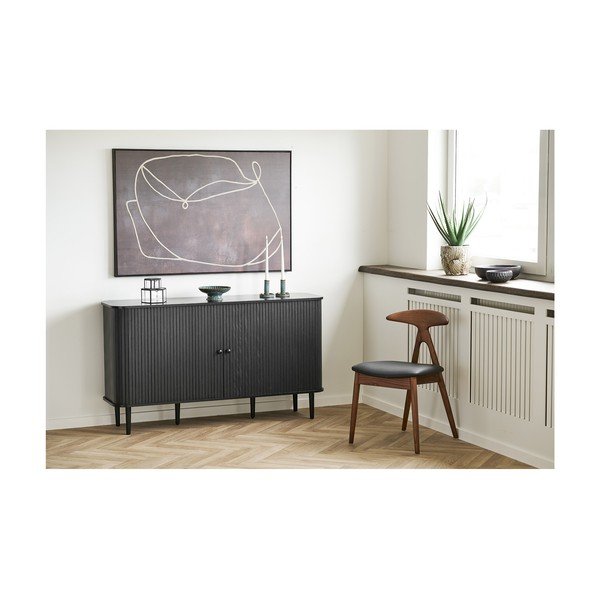 Черен/тъмнокафяв трапезен стол от масивен дъб Lanuza – House Nordic-image-3