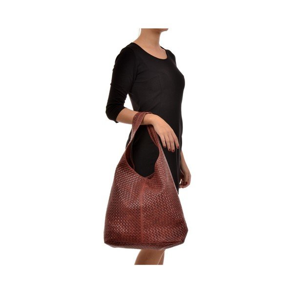 Червена кожена чанта Mangotti Carol - Mangotti Bags-image-1