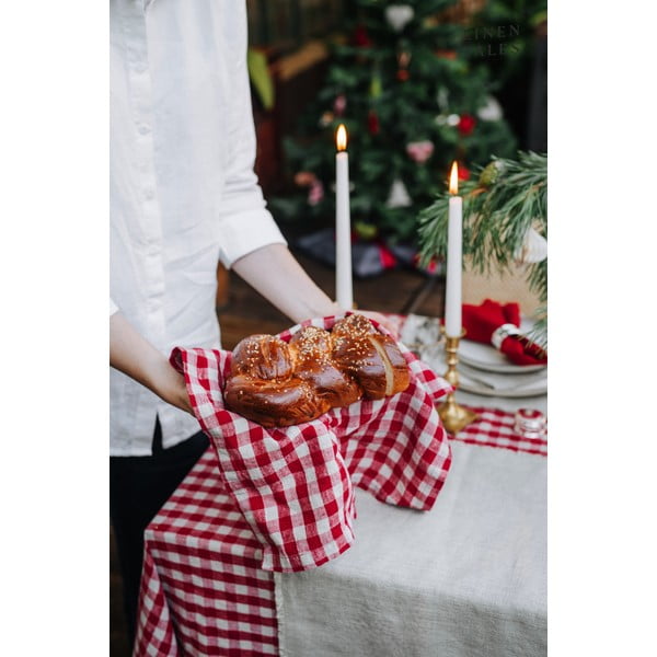 Ленена кърпа за съдове 45x65 cm Red Gingham – Linen Tales-image-2