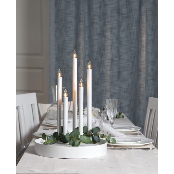 Бяла коледна LED свещ, височина 46 см Deco - Star Trading-image-1