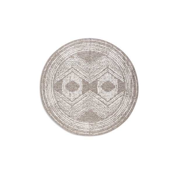 Кафяво-кремав кръгъл външен килим ø 100 cm Gemini – Elle Decoration-image-2