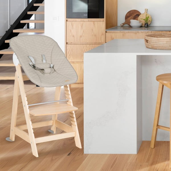 Стол за хранене в бежов и естествен цвят Born Up 2in1 Luxe – Roba-image-1