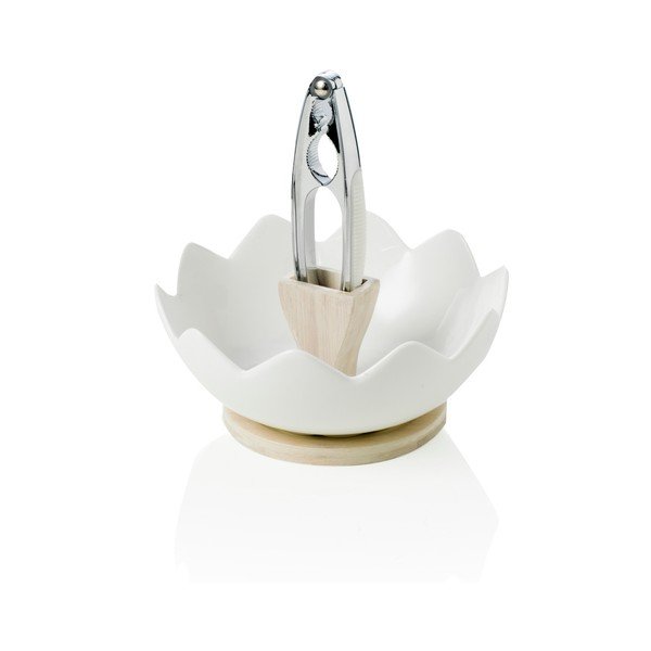 Porcelánová miska na oříšky s louskáčkem a bambusovým detailem Brandani-image-1