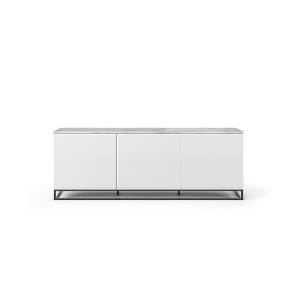 Нисък скрин с чекмеджета в бяло/сиво 180x65 cm Join - TemaHome