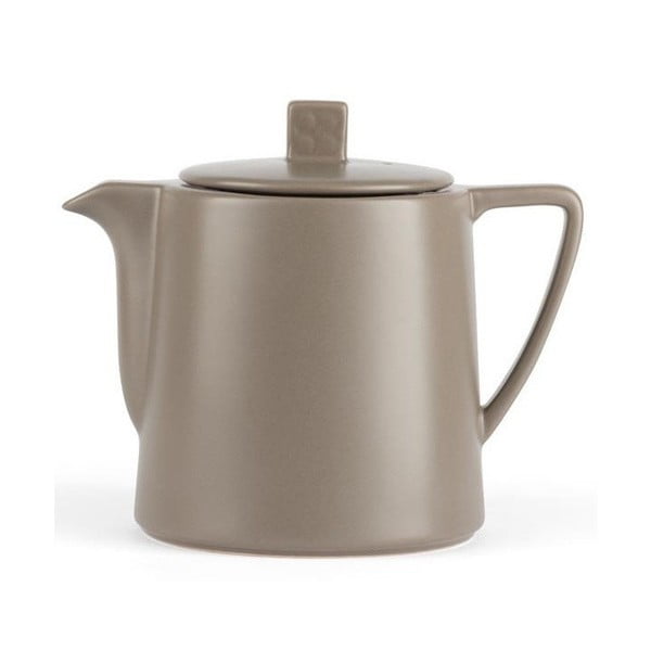 Сиво-кафяв керамичен чайник с цедка за насипен чай Lund, 1 л - Bredemeijer