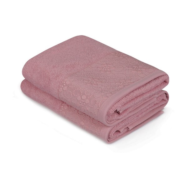 Комплект от 2 розови кърпи от чист памук Grande, 50 x 90 cm - Soft Kiss