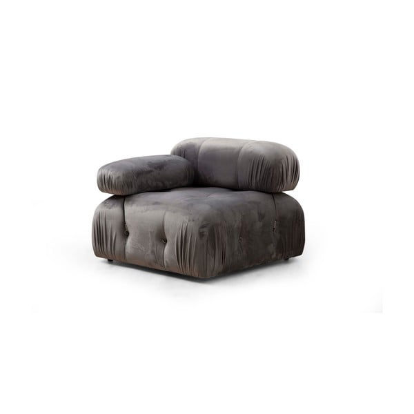 Модул за диван от тъмносиво кадифе (ляв ъгъл) Bubble – Artie