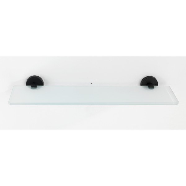 Монтиран на стената стъклен рафт с матово черни дръжки от неръждаема стомана Bosio - Wenko-image-1