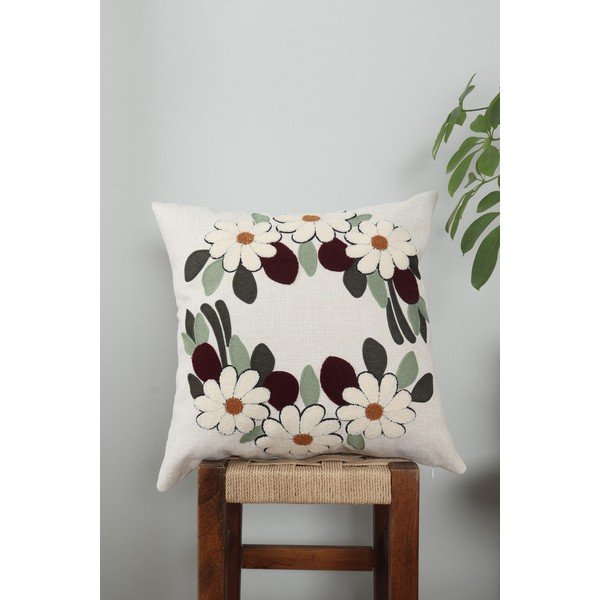 Ленена декоративна възглавница 43x43 cm Papatya – Mioli Decor-image-1