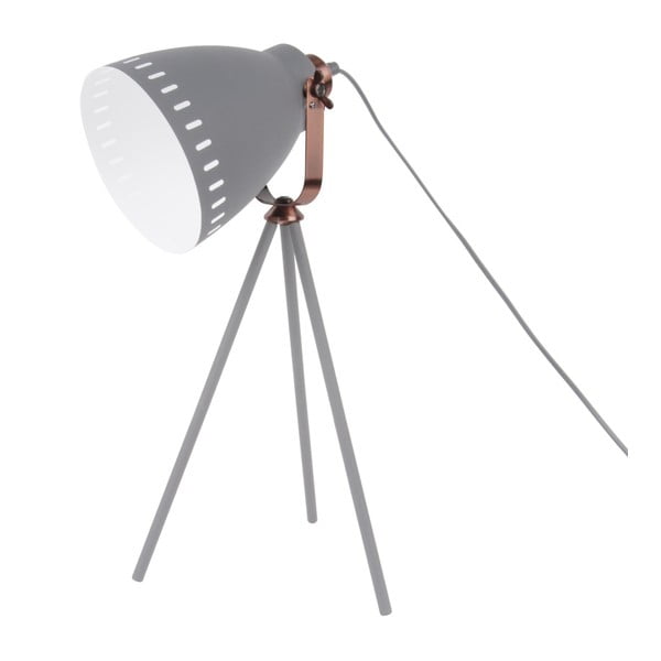 Сива настолна лампа с детайли в цвят на мед Mingle - Leitmotiv