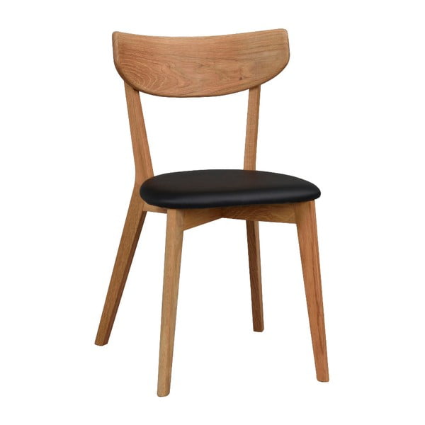 Стол за хранене от кафяв дъб с черна седалка Ami - Rowico