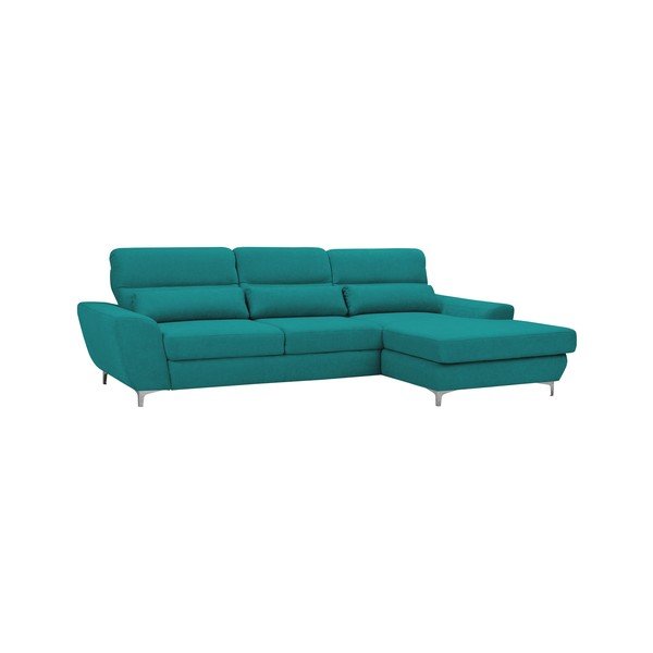 Tyrkysová rozkládací rohová pohovka Windsor & Co Sofas Omega, pravý roh-image-1