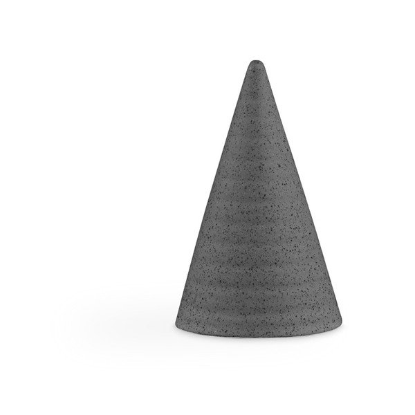 Tmavě šedá kameninová dekorativní soška Kähler Design Glazed Cone Dark Grey, výška 11 cm