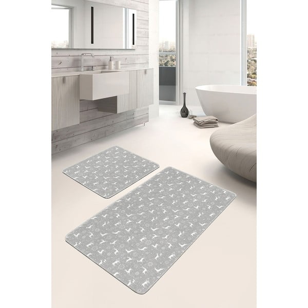 Сиви текстилни постелки за баня в комплект от 2 бр. 60x100 cm - Mila Home