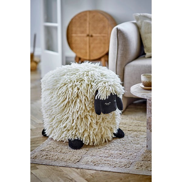 Кремав вълнен детски пуф Dolly – Bloomingville Mini-image-1