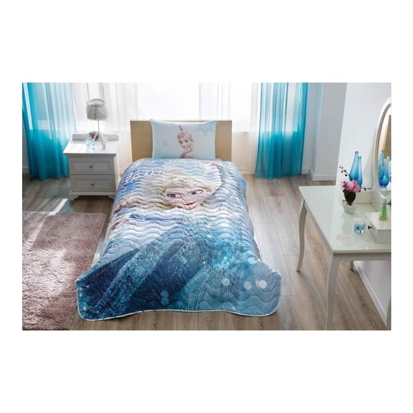 Комплект от покривка за легло и калъфка за възглавница Disney Frozen Glitter, 160 x 220 cm - Taç
