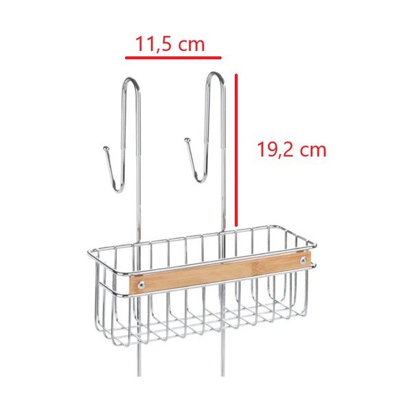 Двуетажен душ от неръждаема стомана с висящ рафт Zerbo - Wenko-image-3
