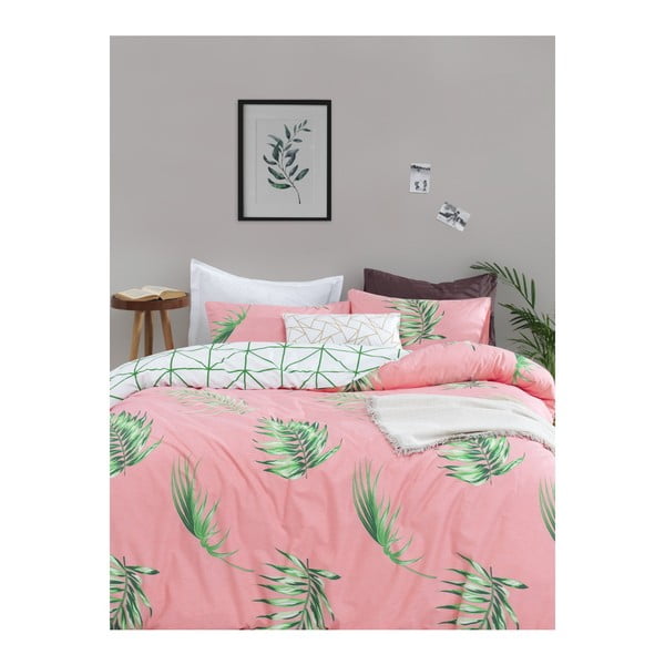 Чаршаф за двойно легло с спално бельо от памук Ranforce Barbara Green, 160 x 220 cm - Mijolnir