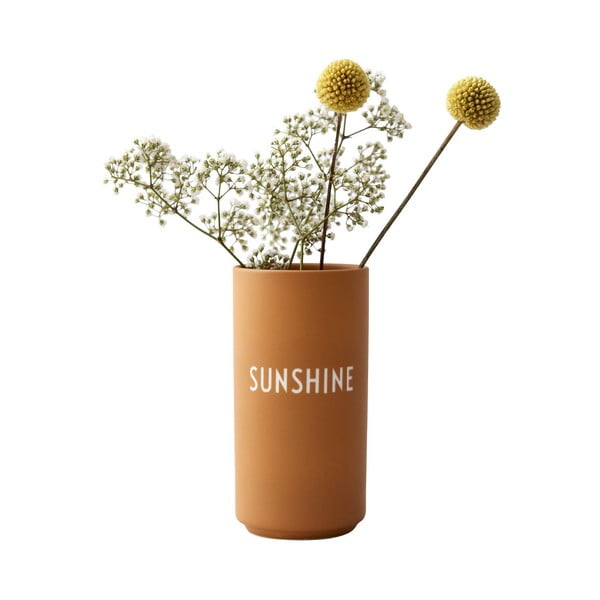Горчичножълта порцеланова ваза Sunshine, височина 11 cm Favourite - Design Letters-image-1