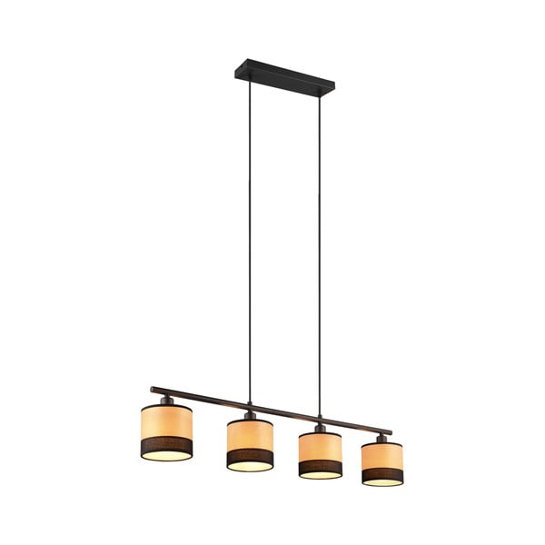 Висяща лампа в черен и естествен цвят Bolzano - Reality-image-2